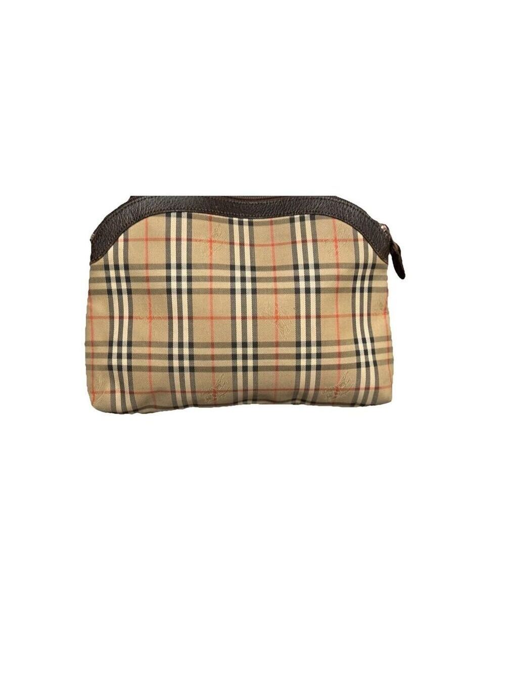 BURBERRY’s Nova Check Beige Canvas Pouch Clutch Vintage - Picture 3 of 11